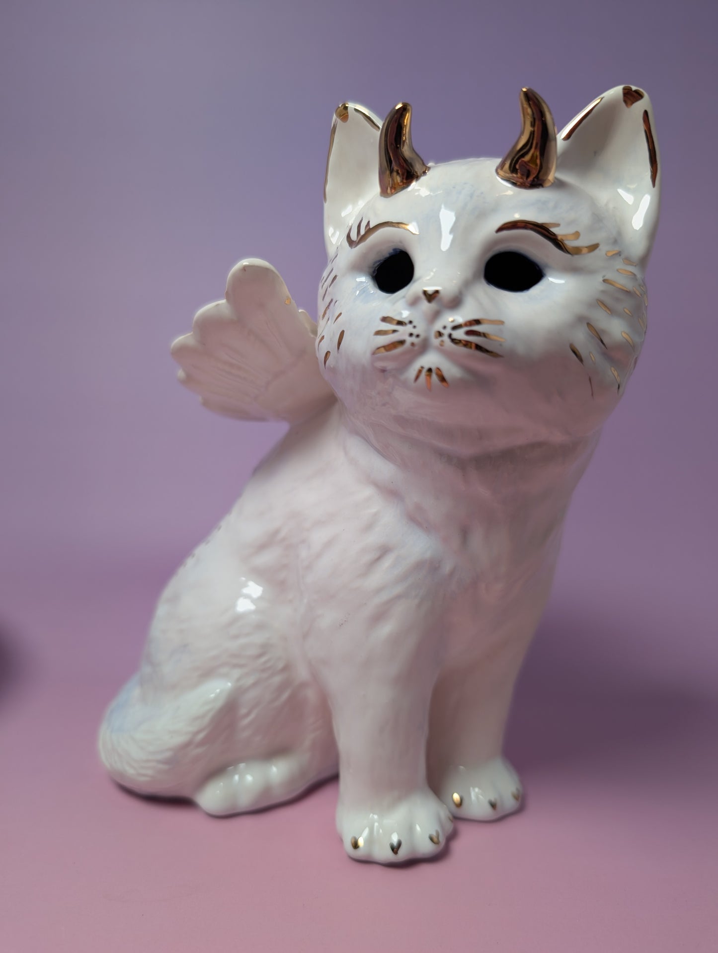 Devil Dink Ashtray with Gold Glaze