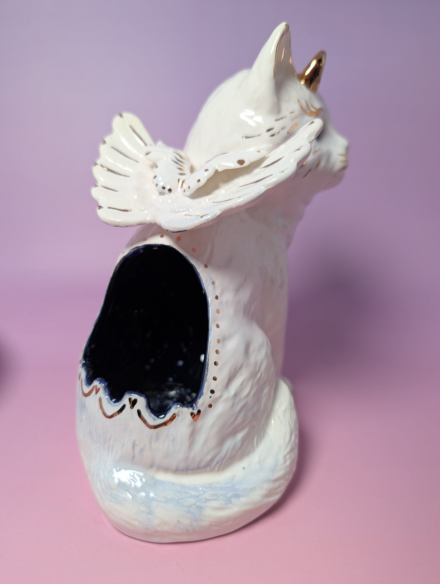 Devil Dink Ashtray with Gold Glaze