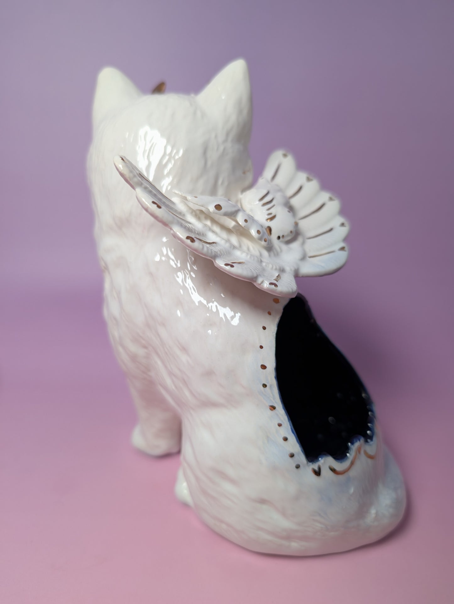 Devil Dink Ashtray with Gold Glaze