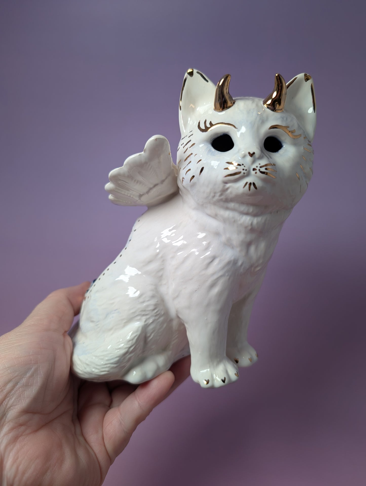 Devil Dink Ashtray with Gold Glaze