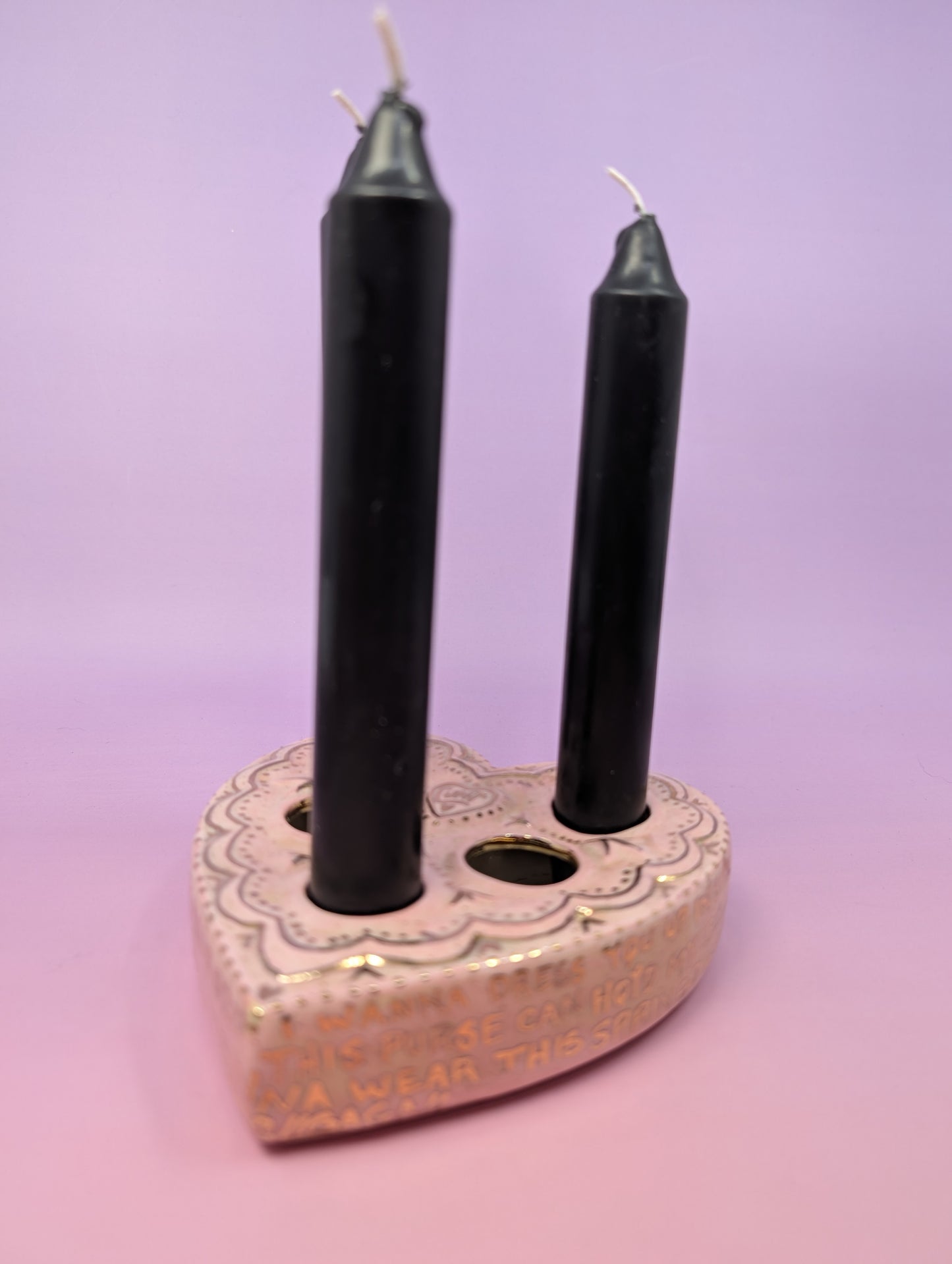Cunty Heart Candle / Lipstick Holder