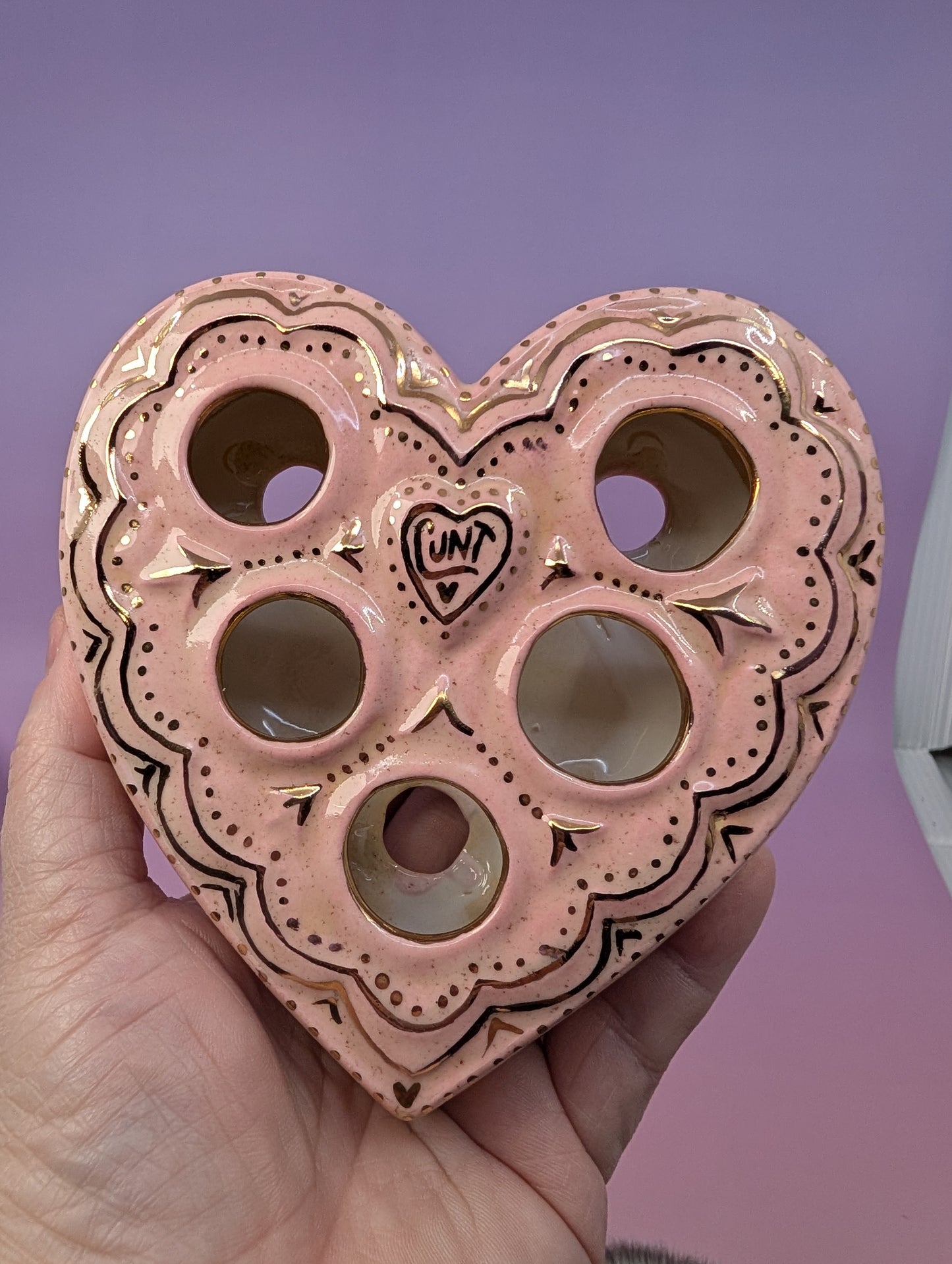 Cunty Heart Candle / Lipstick Holder