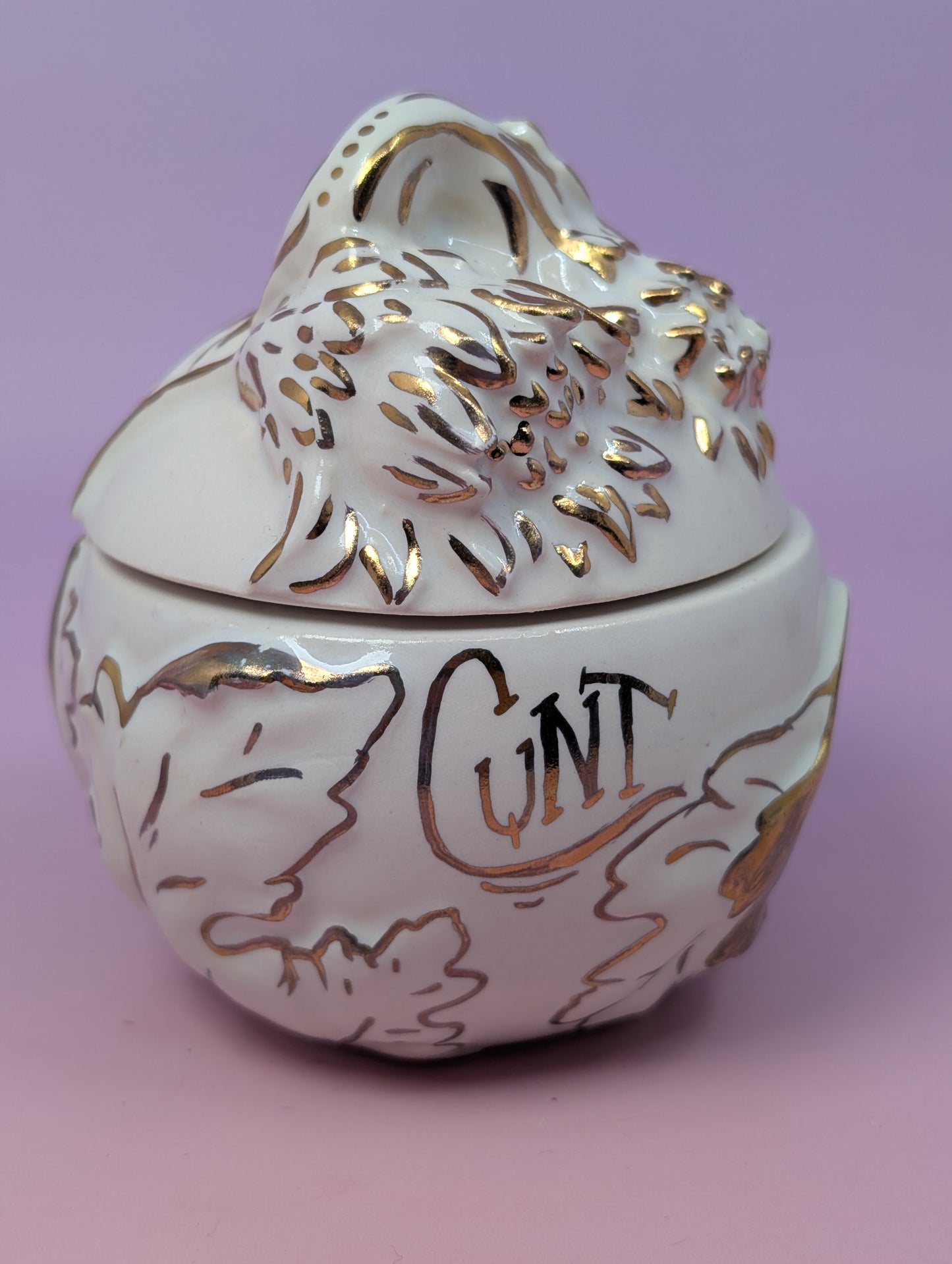 Cunty Sunflower Candle Jar with Gold Glaze