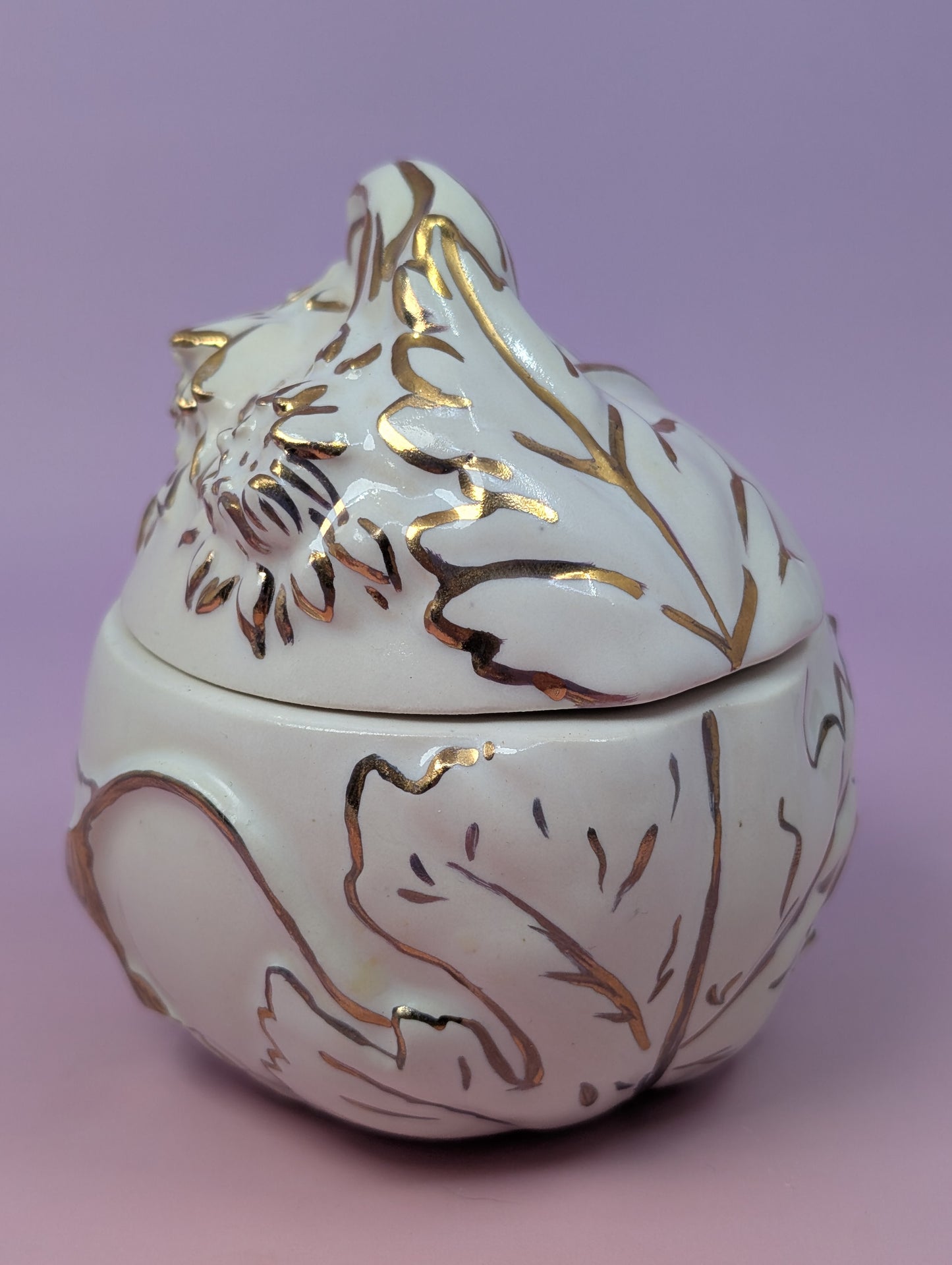 Cunty Sunflower Candle Jar with Gold Glaze