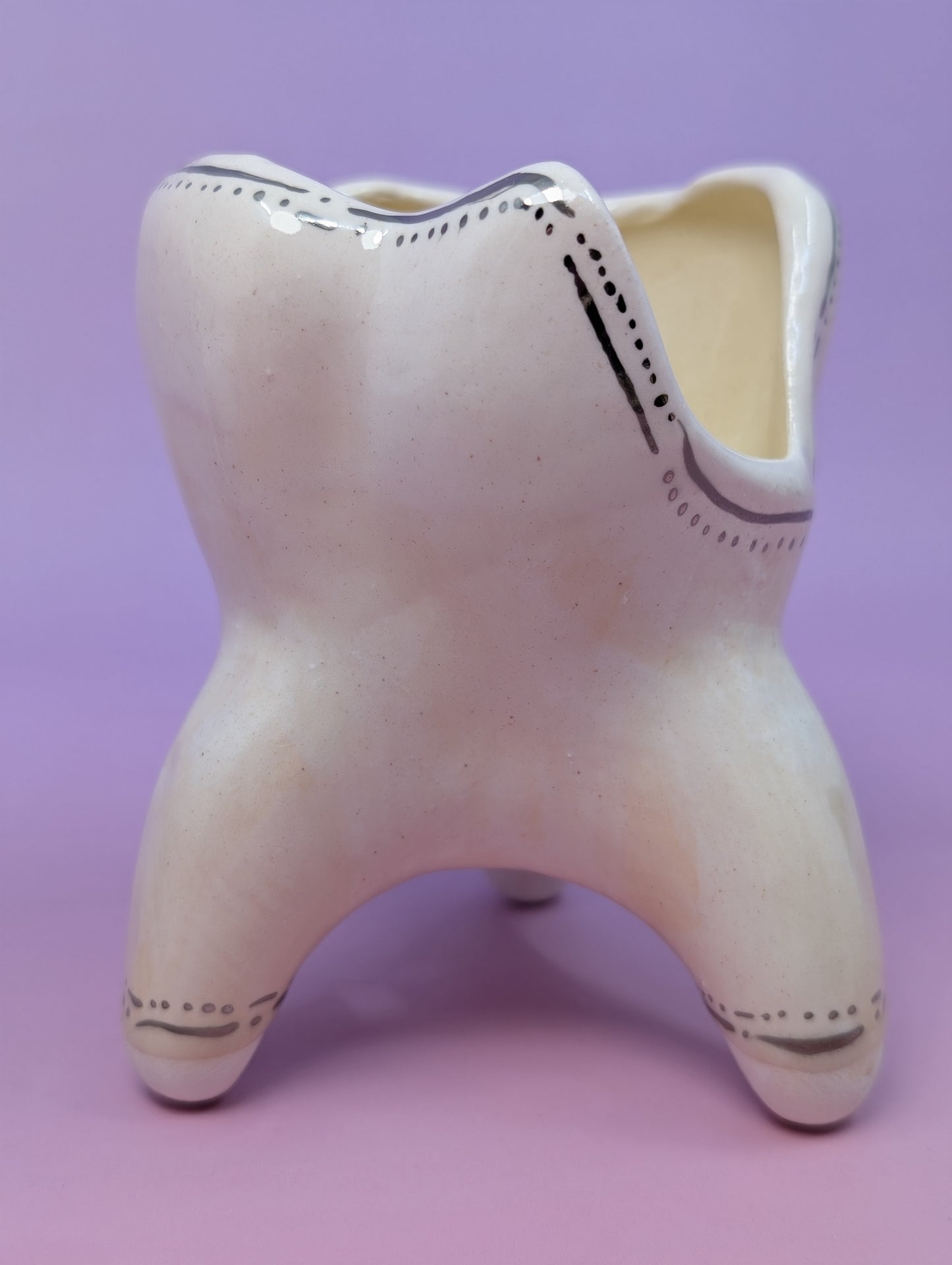 Tooth Cup with Silver Glaze