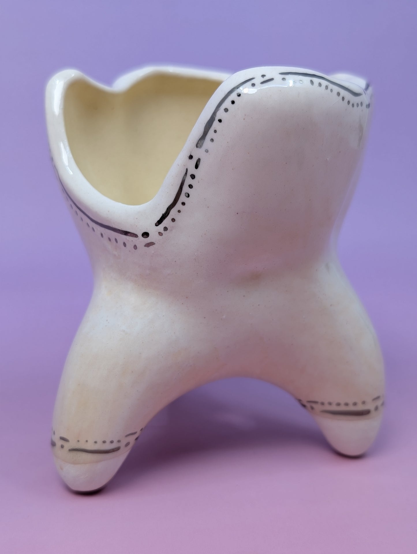 Tooth Cup with Silver Glaze