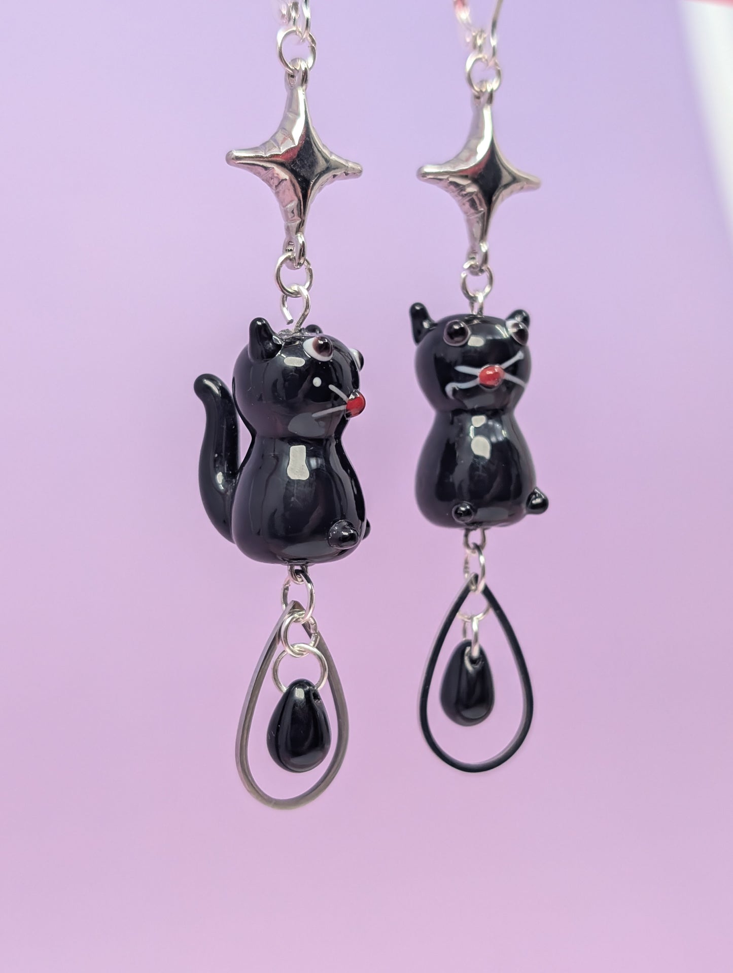 Black Kitty Star Drops