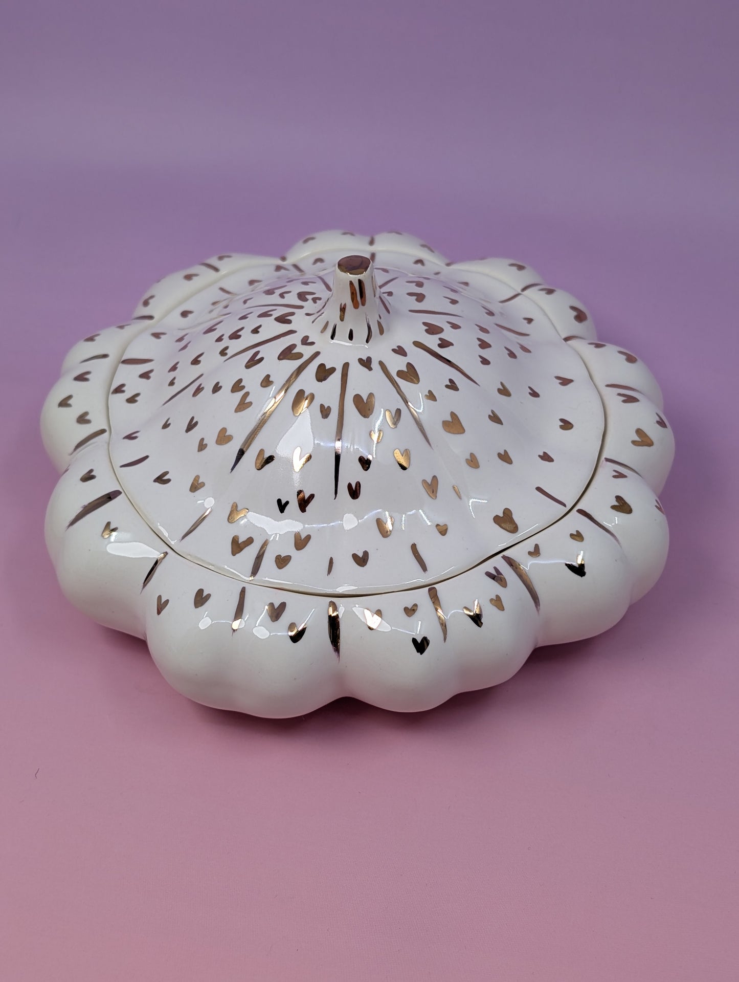 Autumn Squash Jar with Gold Glaze