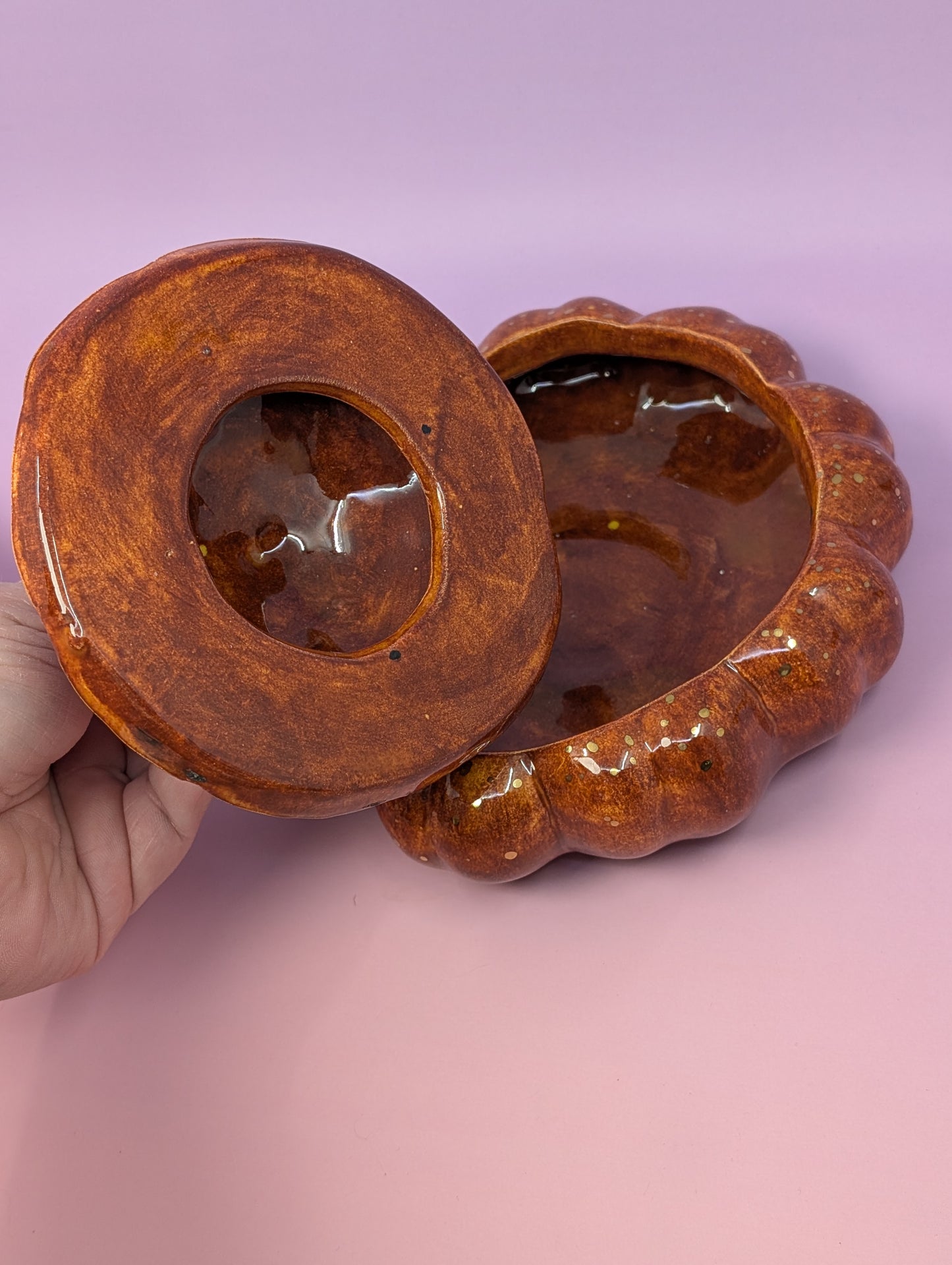 Autumn Squash Jar with Gold Glaze