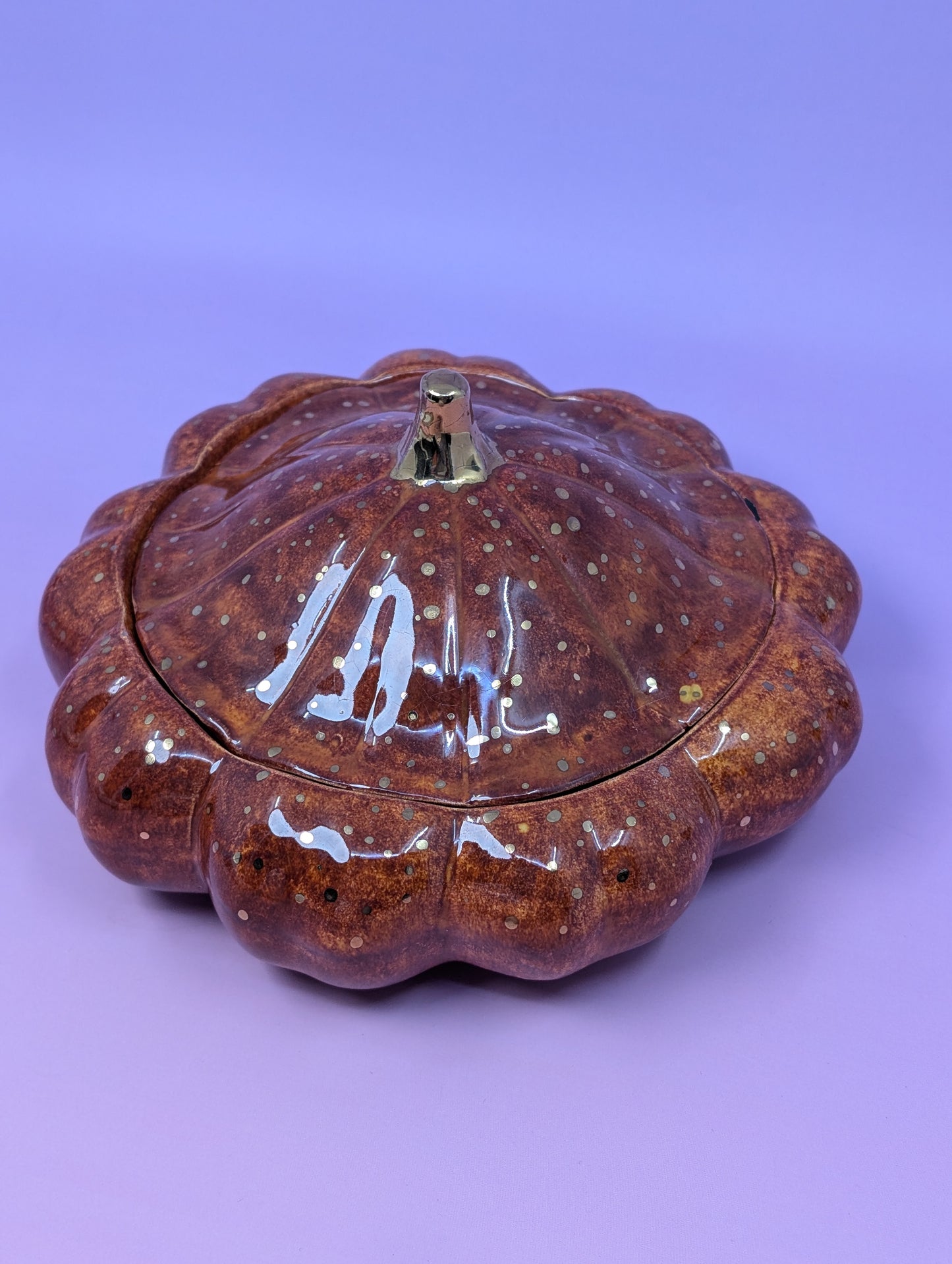Autumn Squash Jar with Gold Glaze