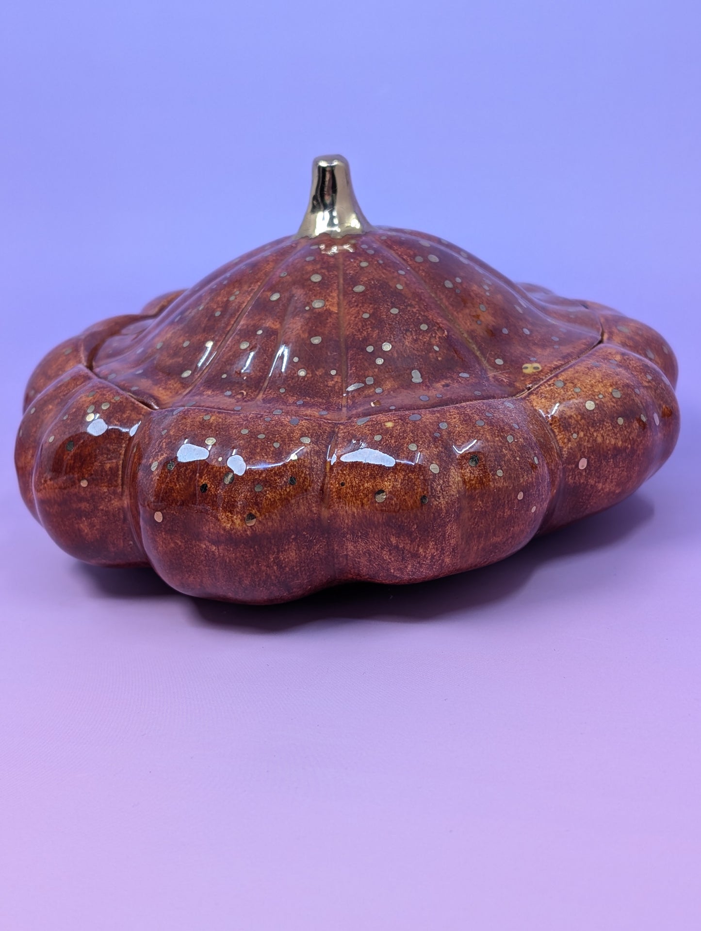 Autumn Squash Jar with Gold Glaze