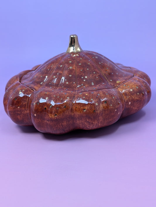 Autumn Squash Jar with Gold Glaze