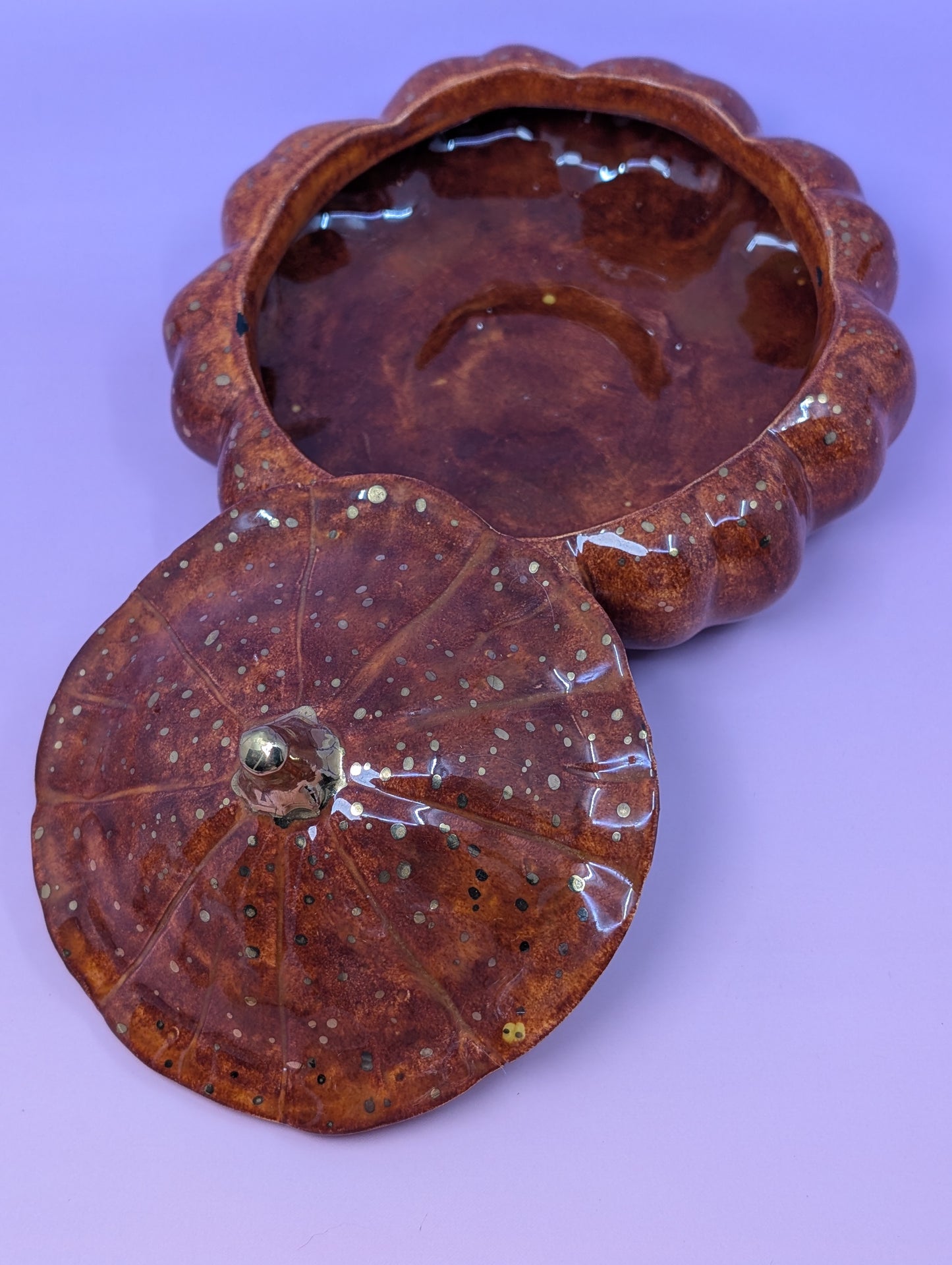 Autumn Squash Jar with Gold Glaze