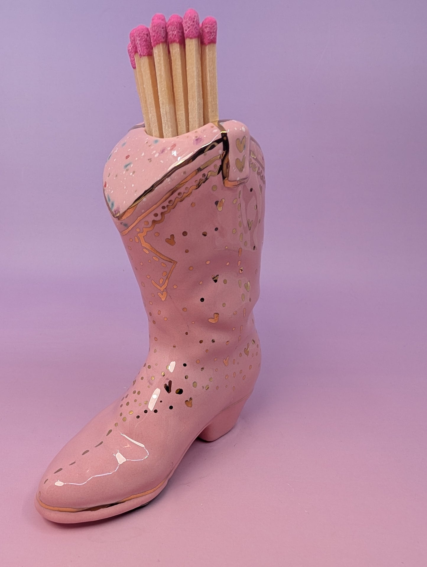 Pink Pony Matchstick Cowgirl Boot with Gold Glaze