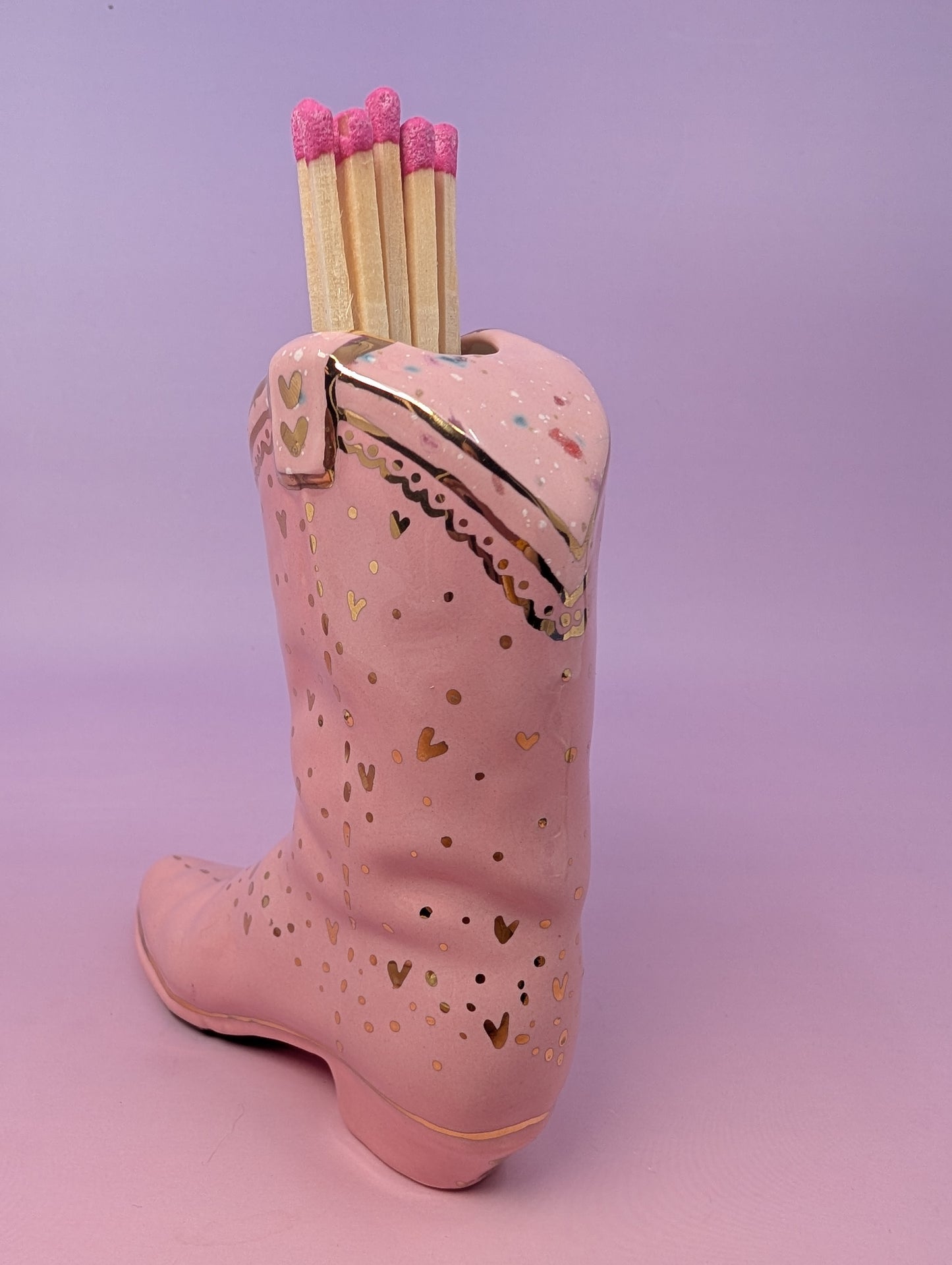 Pink Pony Matchstick Cowgirl Boot with Gold Glaze