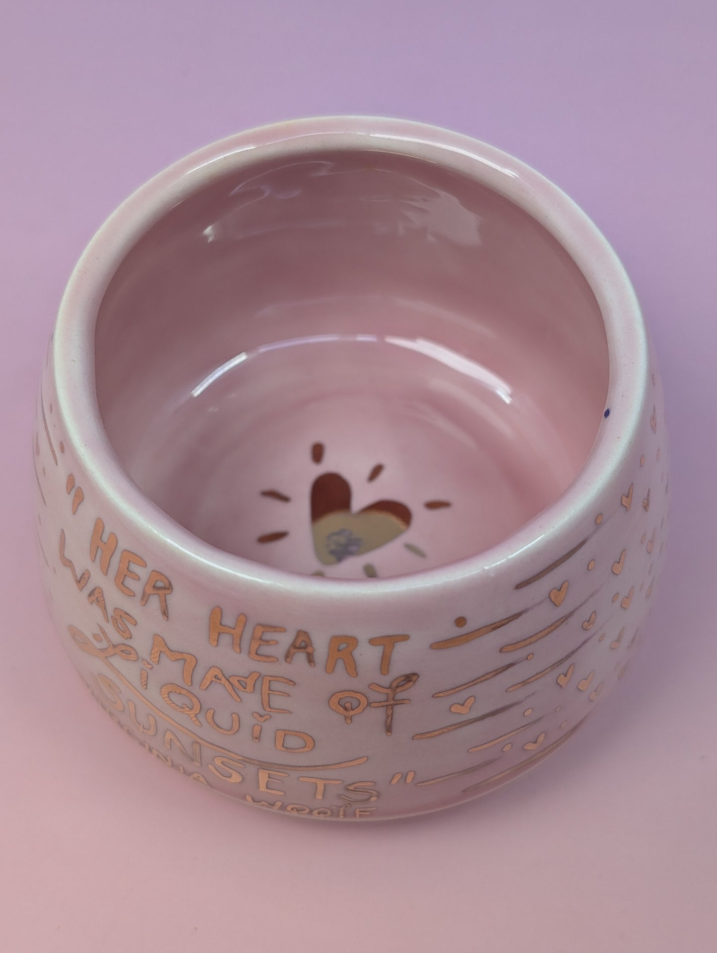Matchstick Holder with Gold Glaze