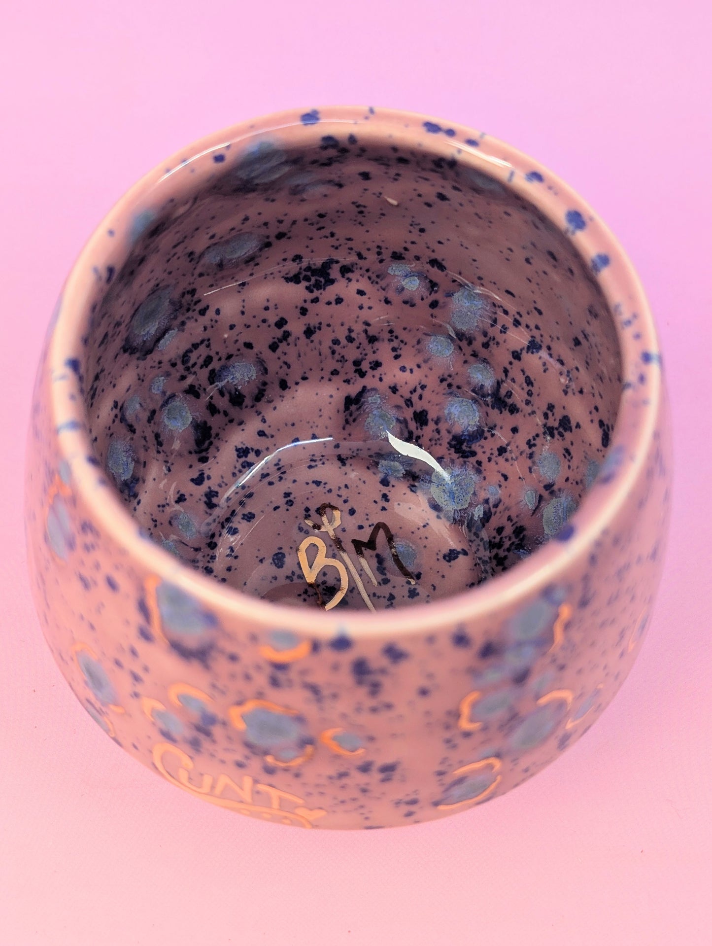Cunty Matchstick Holder with Gold Glaze