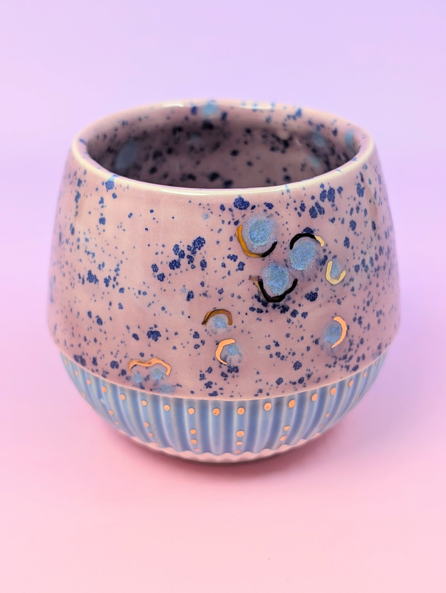 Cunty Matchstick Holder with Gold Glaze