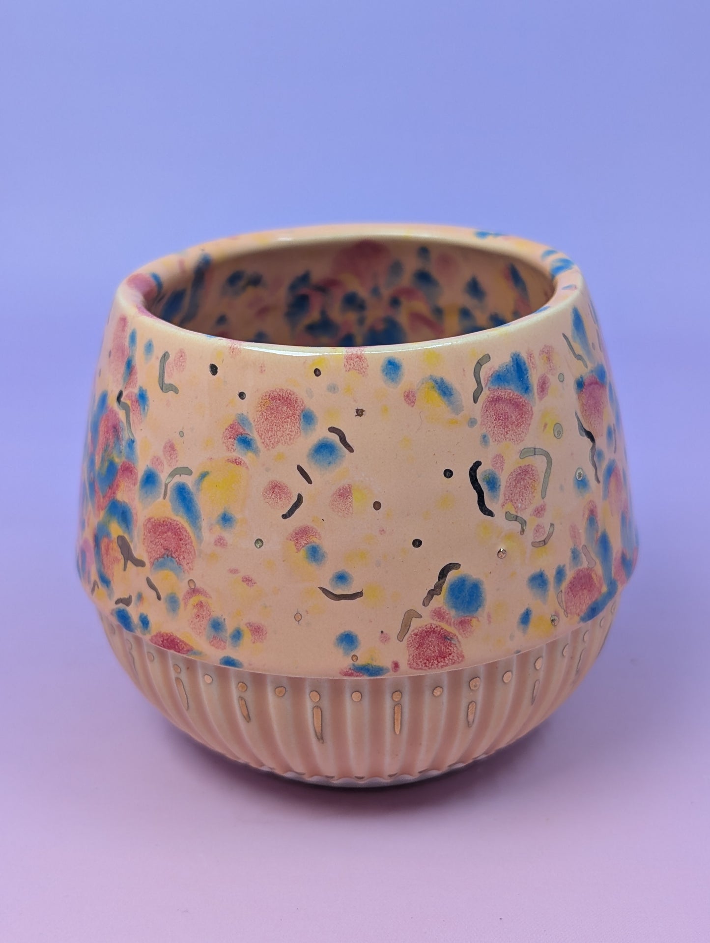 Matchstick Holder with Gold Glaze