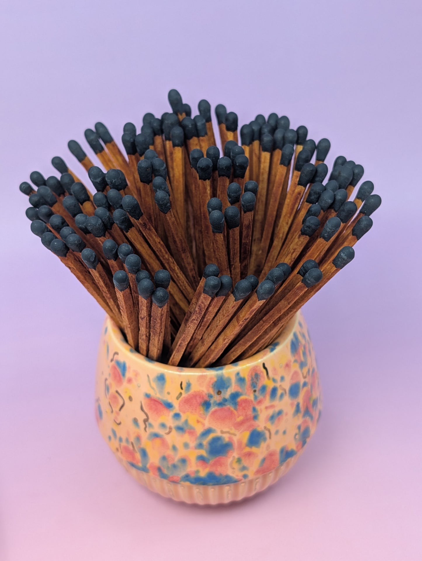 Matchstick Holder with Gold Glaze