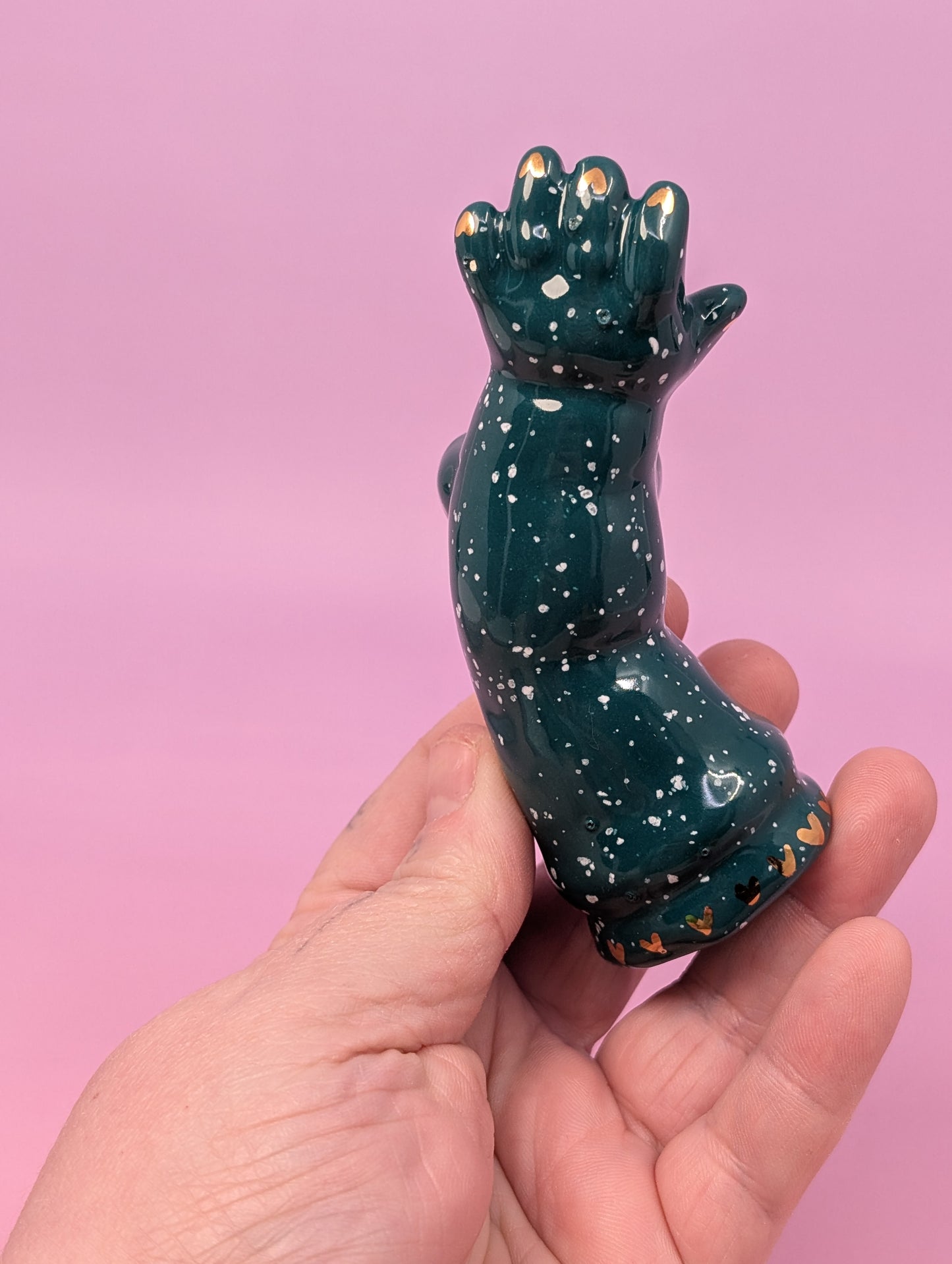 Doll Arm Pipe with Gold Glaze