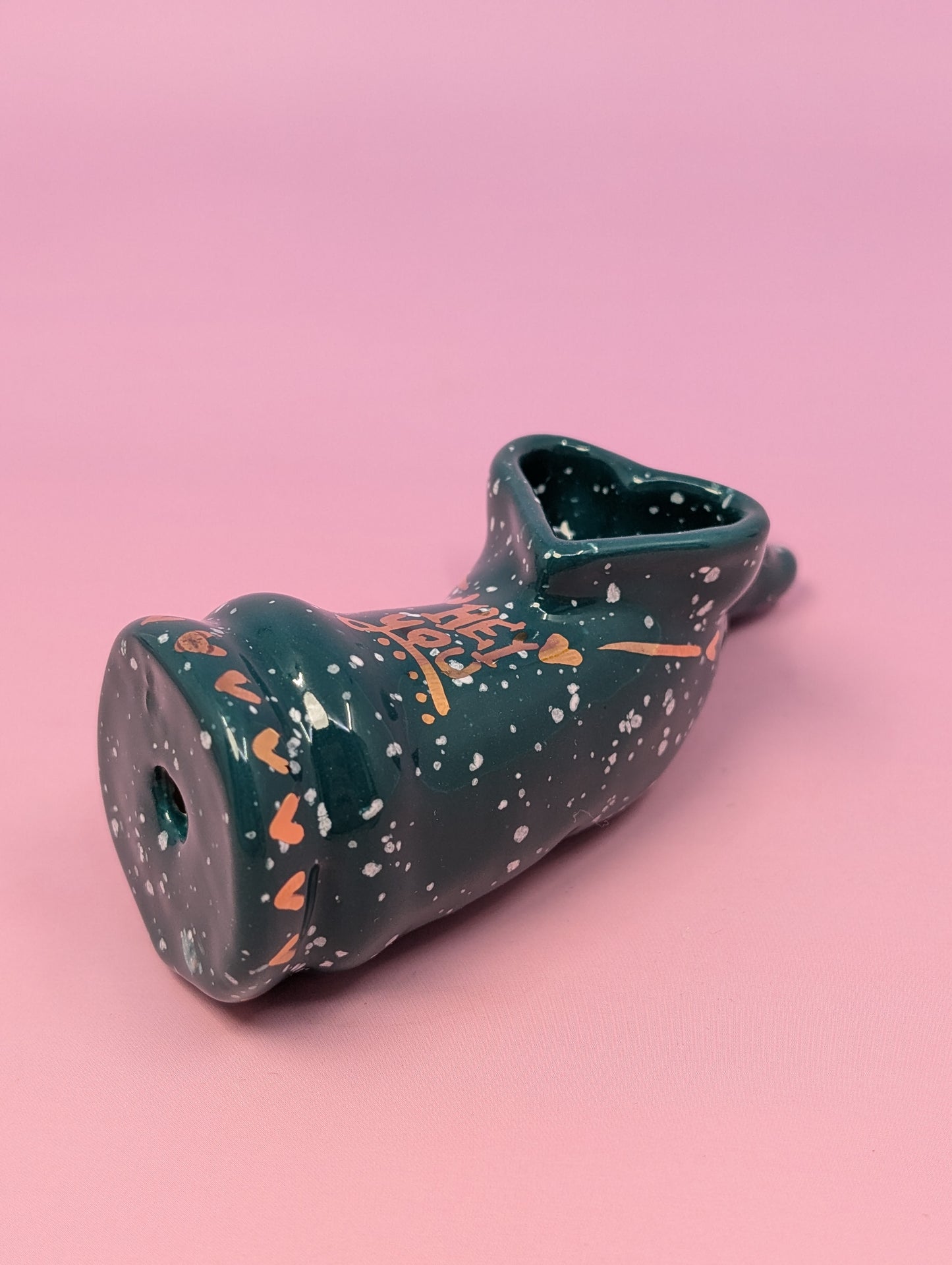 Doll Arm Pipe with Gold Glaze