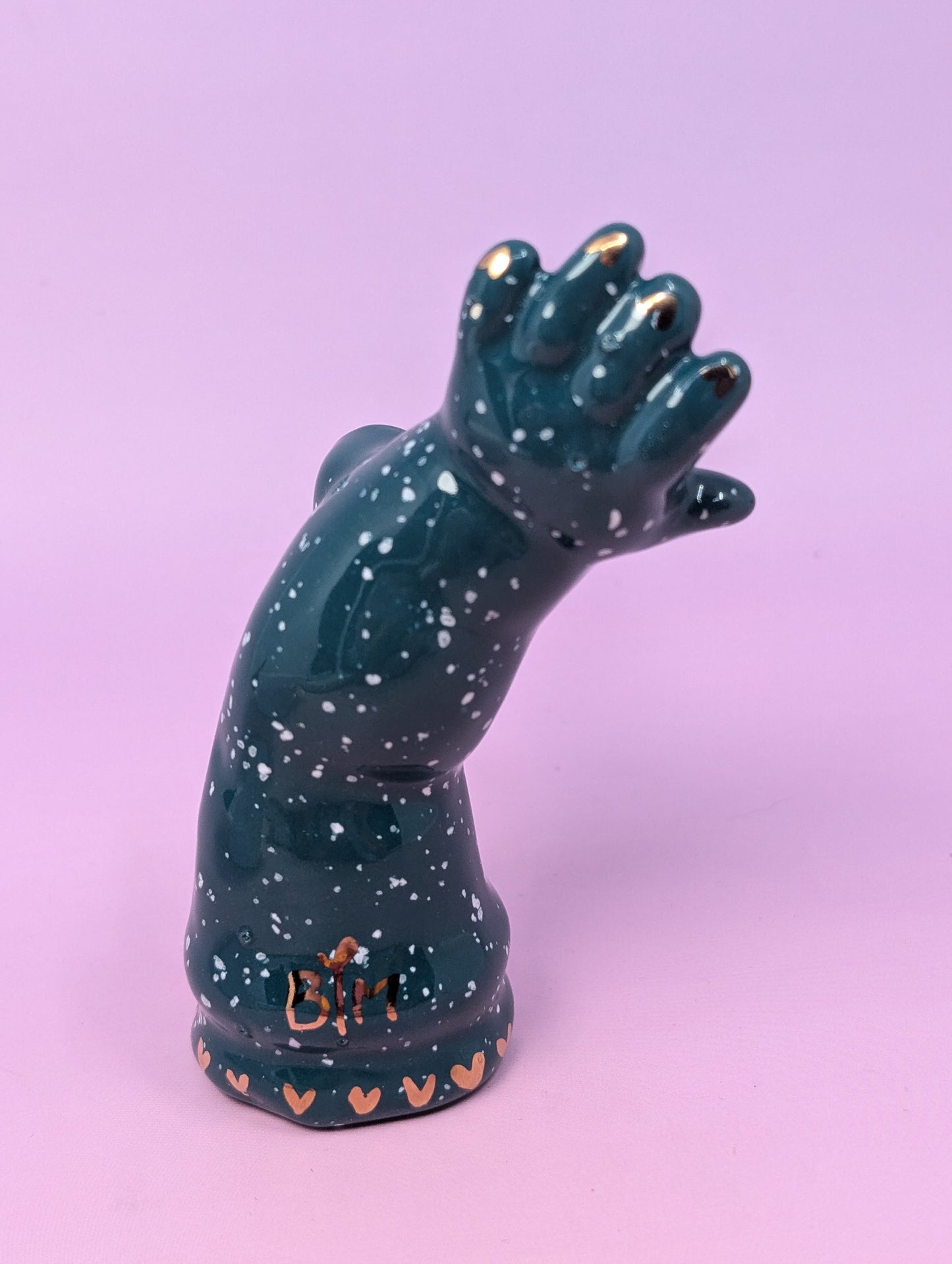 Doll Arm Pipe with Gold Glaze