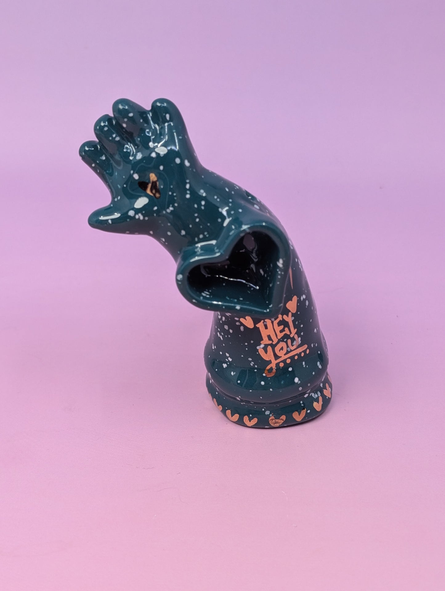 Doll Arm Pipe with Gold Glaze