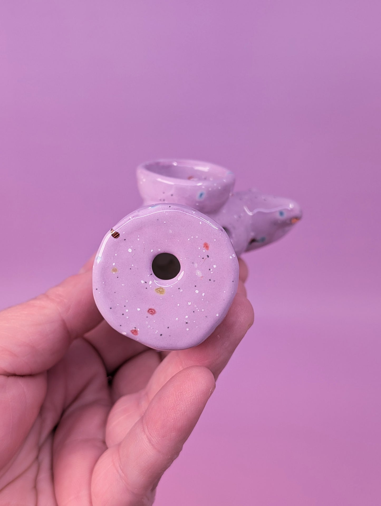Doll Arm Pipe with Gold Glaze