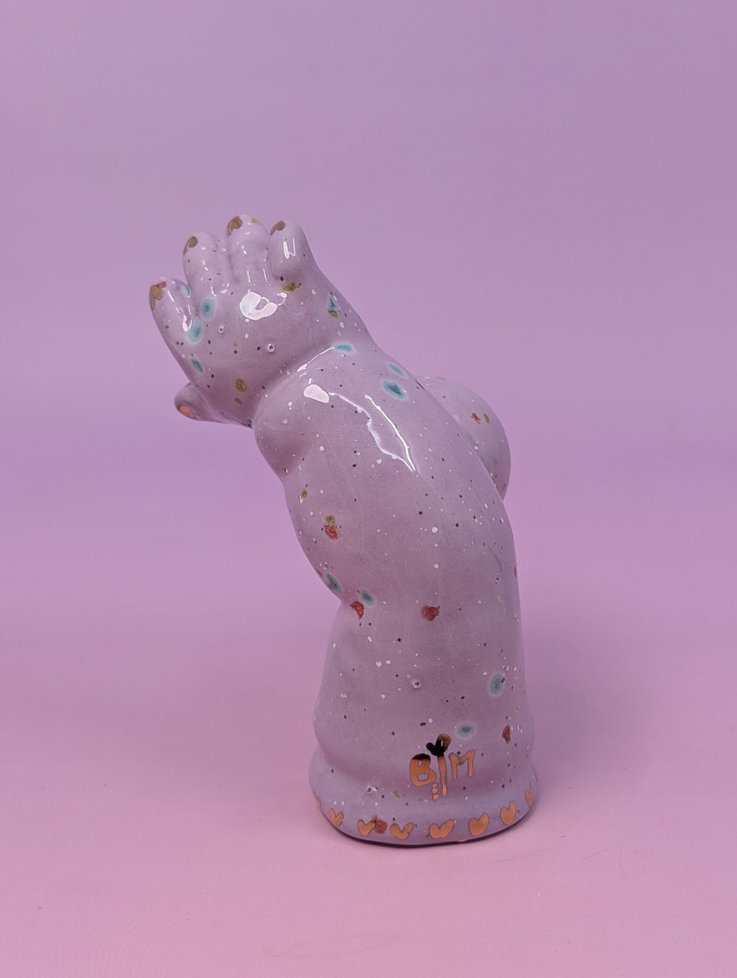 Doll Arm Pipe with Gold Glaze