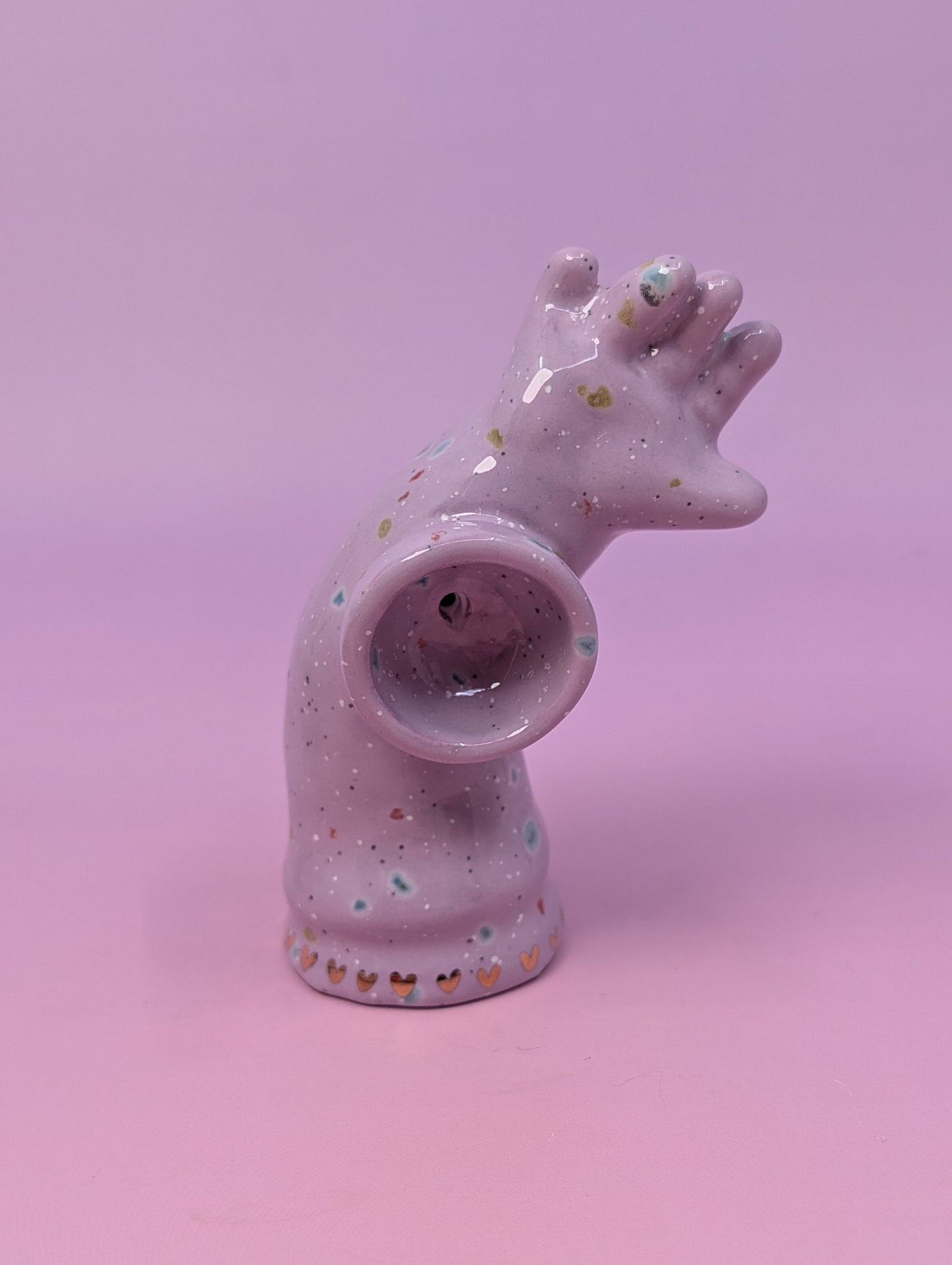 Doll Arm Pipe with Gold Glaze