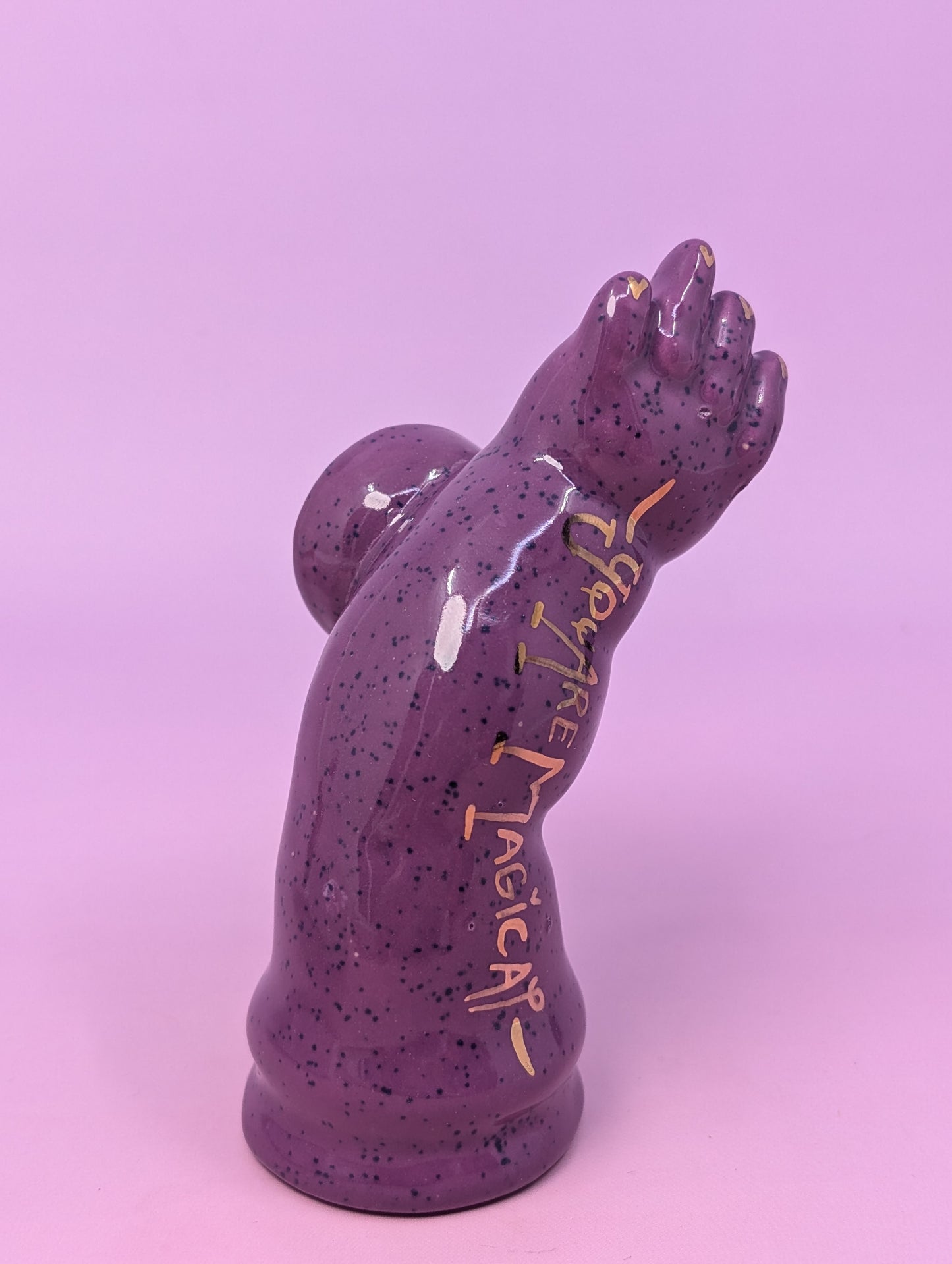 Doll Arm Pipe with Gold Glaze