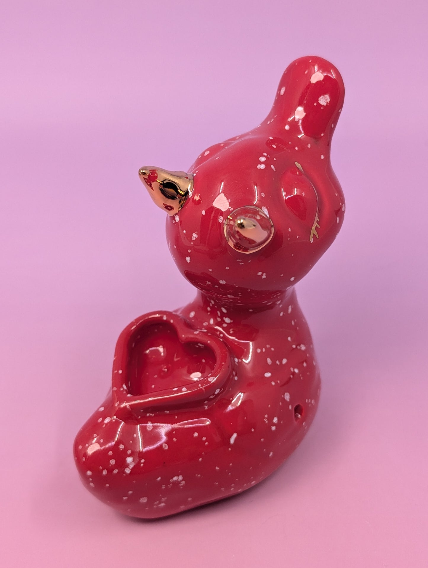 Devil Ducky Pipe with Gold Glaze
