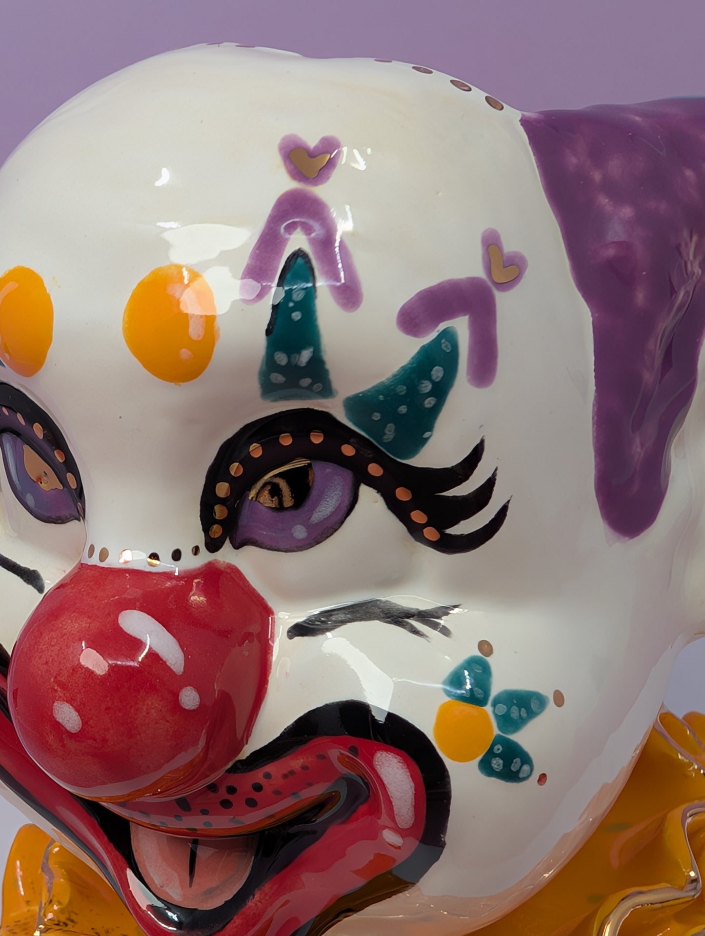 Clown Planter with Gold Glaze