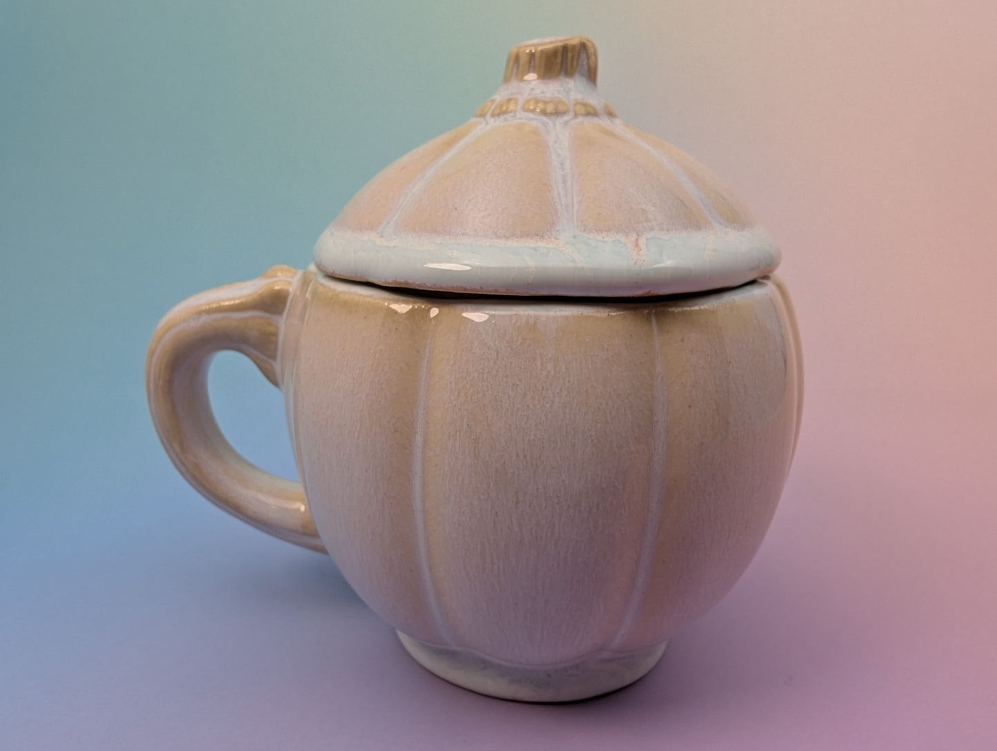 GOB Jack-o-Lantern Mug with Lid - Floating White with Orange