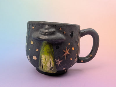 Get In Loser Teacup - Black Mixed Finish with Gold Accents