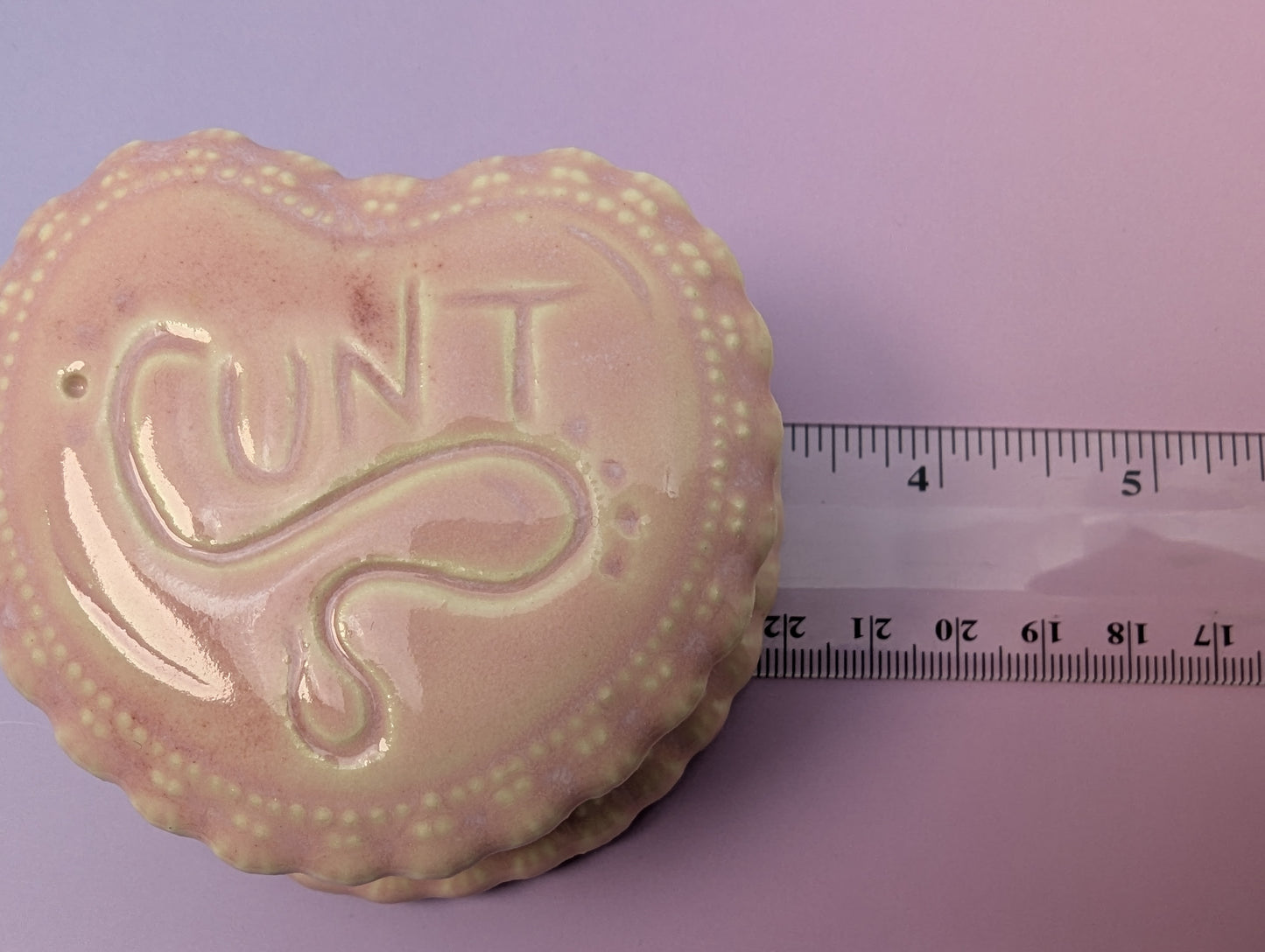 Cunt Frilled Heart Pillbox - Bubblegum Pink