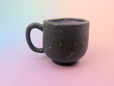 Get In Loser Teacup - Black Matte with Purple Inside