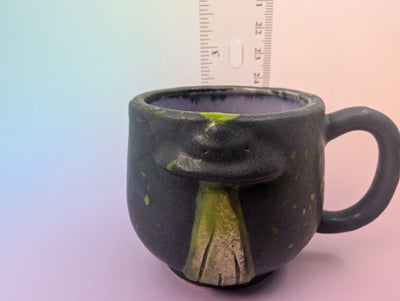 Get In Loser Teacup - Black Matte with Purple Inside