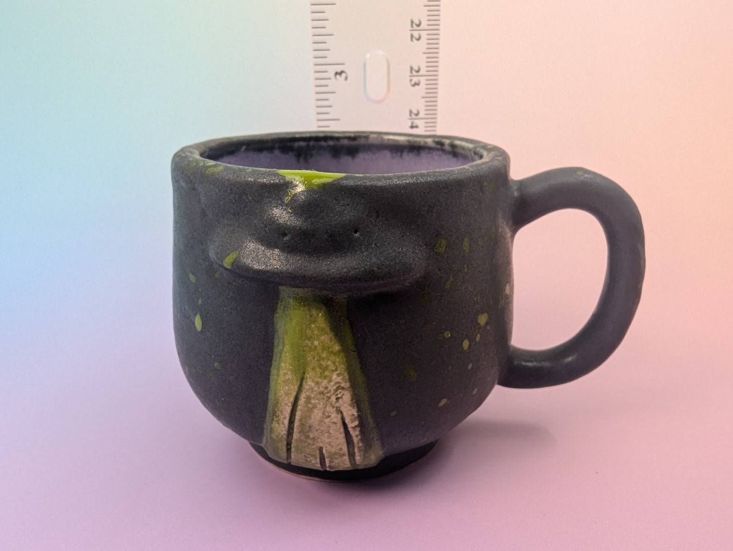 Get In Loser Teacup - Black Matte with Purple Inside
