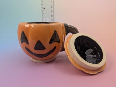 GOB Jack-o-Lantern Mug with Lid - Classic Orange and Black