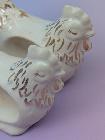 Hen Napkin Rings, Pair