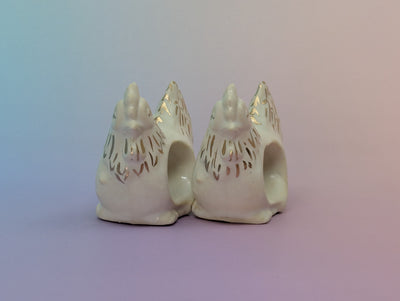 Hen Napkin Rings, Pair