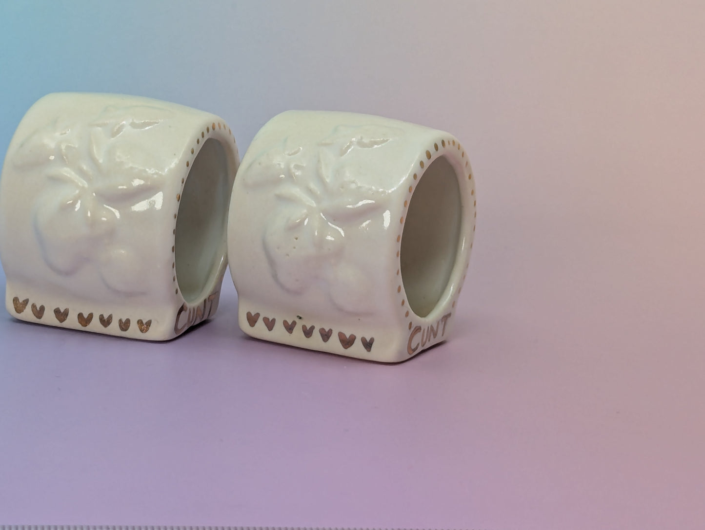 Strawberry Cunt Napkin Rings, Pair