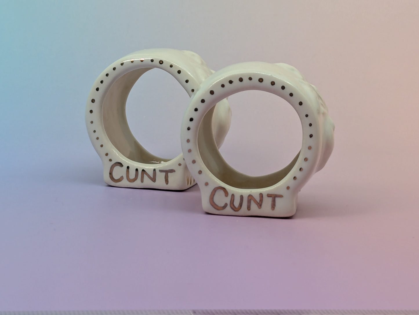 Strawberry Cunt Napkin Rings, Pair
