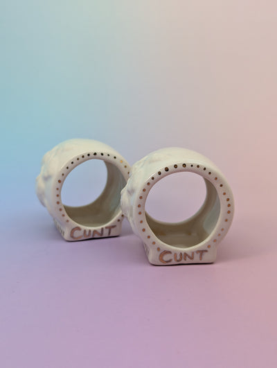 Strawberry Cunt Napkin Rings, Pair