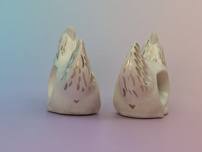 Hen Napkin Rings, Pair