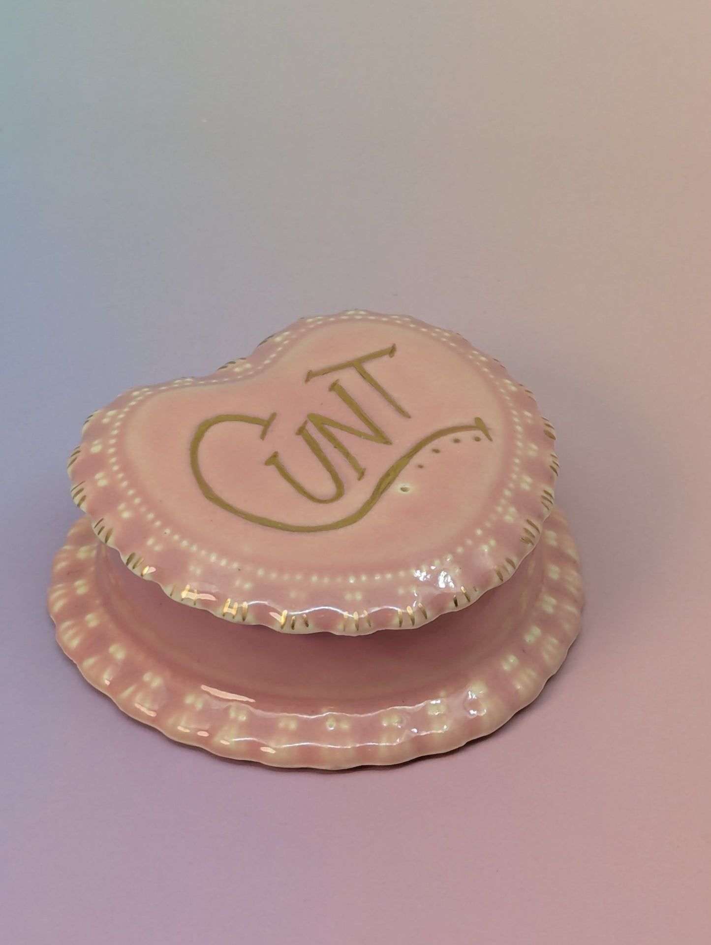 Cunt Frilled Heart Pillbox
