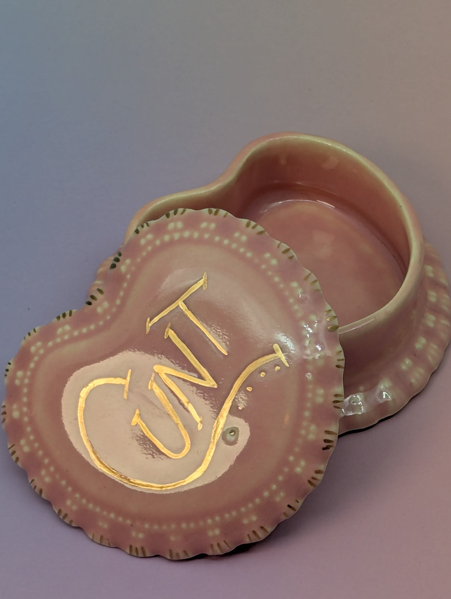 Cunt Frilled Heart Pillbox