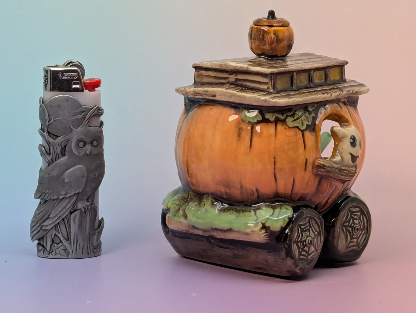 Pumpkin Train Car Ashtray/Incense Burner